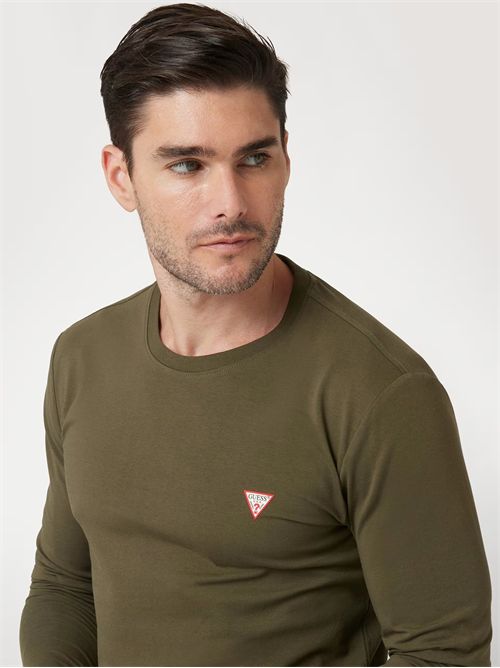 t-shirt uomo verde GUESS | M2YI28J1314/G8F6